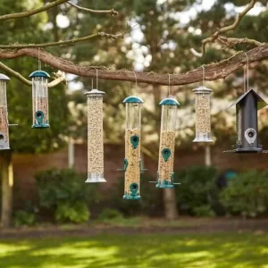 SIENA GARDEN Vogelfuttersäule Aluminium Line Für Nüsse, 24 Cm 9
