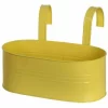 SIENA GARDEN Blumenkasten Oval, Gelb, 39 X 16,5 X 14,5 Cm Stahlblech, Mit Fest Montierten Haltern 5