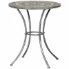 SIENA GARDEN Felina Tisch Ø 60×71 Cm Gestell Stahl Silber-schwarz, Tischplatte Keramik. 17