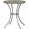 SIENA GARDEN Felina Tisch Ø 70×71 Cm Gestell Stahl Silber-schwarz, Tischplatte Keramik. 17