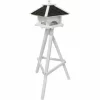SIENA GARDEN Vogelfutterhaus “Black+White Premium”, Mit Silo 38x38x28 Cm, Kiefernholz 10