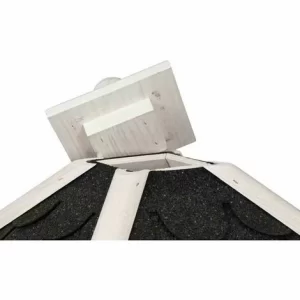 SIENA GARDEN Vogelfutterhaus “Black+White Premium”, Mit Silo 38x38x28 Cm, Kiefernholz 15