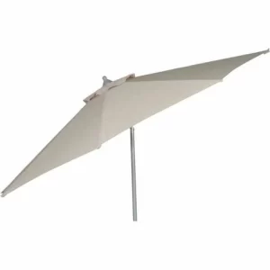 SIENA GARDEN Push Pro Mittelstockschirm Silber/natur Ø 300cm Gestell Alu Silber, Streben Stahl, Bezug 100% Polyester, 180g/m² Natur, Lichtschutzfaktor UPF 50+ 9