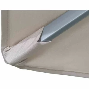 SIENA GARDEN Push Pro Mittelstockschirm Silber/natur Ø 300cm Gestell Alu Silber, Streben Stahl, Bezug 100% Polyester, 180g/m² Natur, Lichtschutzfaktor UPF 50+ 15