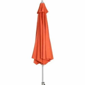 SIENA GARDEN Push Pro Mittelstockschirm Silber/terracotta Ø 300cm Gestell Alu Silber, Streben Stahl, Bezug 100% Polyester, 180g/m² Terra, Lichtschutzfaktor UPF 50+ 11
