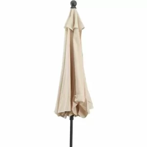 SIENA GARDEN Tropico Mittelstockschirm Anthrazit/natur Ø 200cm Gestell Stahl Anthrazit, Bezug 100% Polyester, 180g/m² In Natur, Lichtschutzfaktor UPF 50+ 9