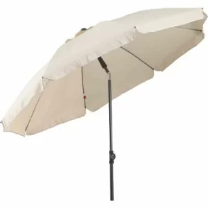 SIENA GARDEN Tropico Mittelstockschirm Anthrazit/natur Ø 200cm Gestell Stahl Anthrazit, Bezug 100% Polyester, 180g/m² In Natur, Lichtschutzfaktor UPF 50+ 11