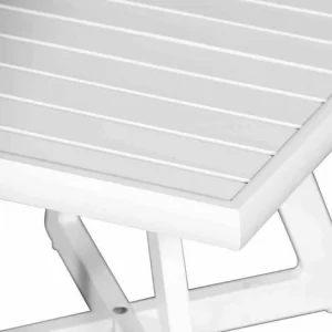 SIENA GARDEN Alexis Lounge Tisch 50×50 Aluminium Matt-weiß Gartentisch Tresentisch Bartisch 7