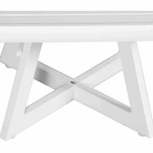 SIENA GARDEN Alexis Lounge Tisch 50×50 Aluminium Matt-weiß Gartentisch Tresentisch Bartisch 9