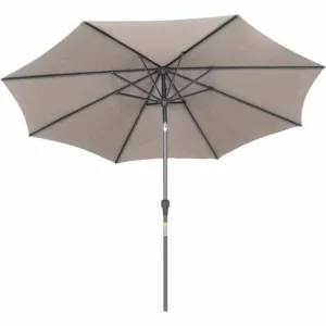 SIENA GARDEN Avio Mittelstockschirm Anthrazit/taupe Ø 300cm Gestell Alu Anthrazit, Streben Stahl, Bezug 100% Polyester, 220g/m² Taupe, Lichtschutzfaktor UPF 50+ 13
