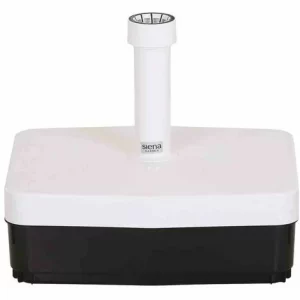 SIENA GARDEN Schirmständer 45 Kg Eckig, Weiß Kunststoffrohr 19-54 Mm, Mit Rollen Und Handmulden, Füllbar Mit Sand 9