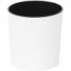 SIENA GARDEN Pflanzgefäß LENS, Weiß Rillenoptik, Ø 25 X 25,5 Cm Kunststoffgefäß Mit Einsatz 19