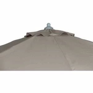 SIENA GARDEN Alu-Push Pro Mittelstockschirm Silber/taupe Ø 300cm Gestell Alu Silber, Streben Stahl, Bezug 100% Polyester, 180g/m² Taupe, Lichtschutzfaktor UPF 50+ 13