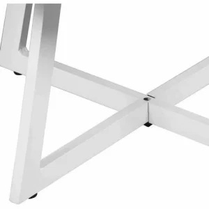 SIENA GARDEN Alexis Lounge Tisch 70x70cm Aluminium Matt-weiß Gartentisch Tresentisch Bartisch 9