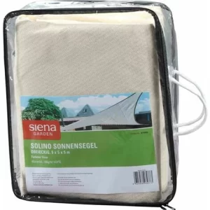 SIENA GARDEN Solino Sonnensegel Ecru 180g/m² HDPE, 3-eckig, 5x5x5m 11