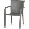 SIENA GARDEN Minas Stapelsessel Gestell Aluminium Schwarz, Fläche Gardino®-Geflecht Titan 17