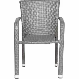 SIENA GARDEN Minas Stapelsessel Gestell Aluminium Schwarz, Fläche Gardino®-Geflecht Titan 9