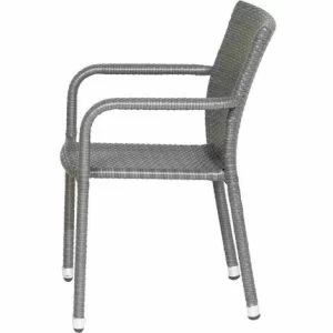 SIENA GARDEN Minas Stapelsessel Gestell Aluminium Schwarz, Fläche Gardino®-Geflecht Titan 11