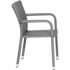 SIENA GARDEN Minas Stapelsessel Gestell Aluminium Schwarz, Fläche Gardino®-Geflecht Titan 15