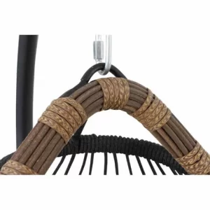 Siena Garden Hängesessel Mit Standfuß Salerno Schwarz/natur Hängekorb Mit Kissen 15
