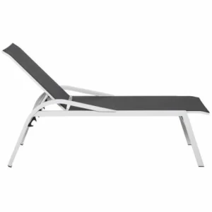 Siena Garden Milos Rollliege Aluminium Weiß-grau Mit Textilbezug Schwarz-grau H16695 Sonnenliege 9
