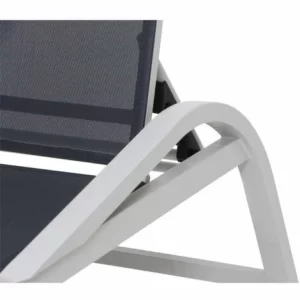 Siena Garden Milos Rollliege Aluminium Weiß-grau Mit Textilbezug Schwarz-grau H16695 Sonnenliege 13