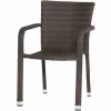 SIENA GARDEN Minas Stapelsessel Gestell Aluminium Schwarz, Fläche Gardino®-Geflecht Maron 19