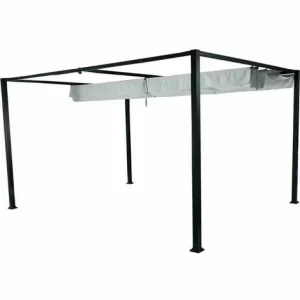 SIENA GARDEN Sky Pavillon 300×400 Cm, Hellgrau Gestell Aus Stahl/Aluminium, Anthrazit, Bezug Aus Polyester, 200g/m² In Hellgrau 9