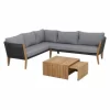 Siena Garden 4-tlg Lounge-Sitzgruppe Parma Aluminium/Rope Anthrazit/Teak 19