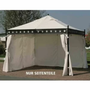 SIENA GARDEN Seitenteile Zu Pavillon Korfu 3,5×3,5 M, Natur, 4er Set Bezug Aus Polyester, 160g/m² In Natur, 4 Stück 8